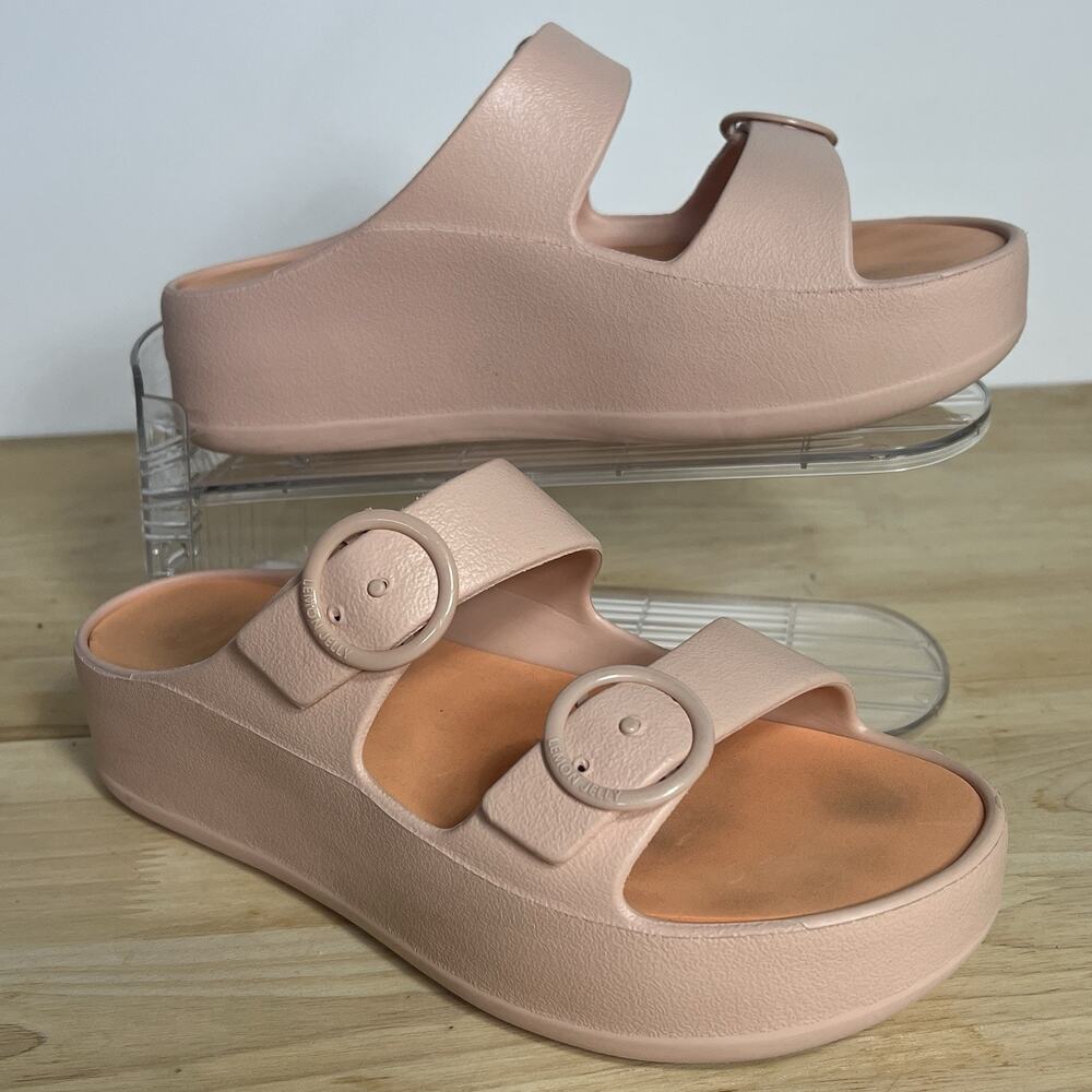 Lemon Jelly Felix Double Band Platform Slides buckle sandal Women EU 40 (9.5-10)